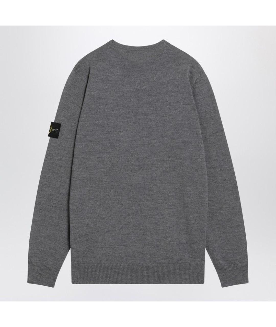 STONE ISLAND Серый шерстяной джемпер / свитер, фото 2