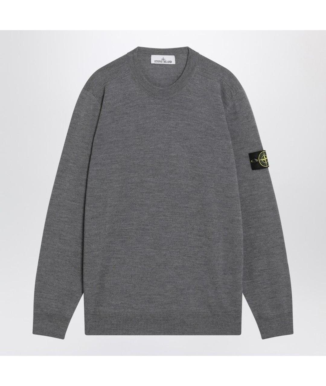 STONE ISLAND Серый шерстяной джемпер / свитер, фото 3