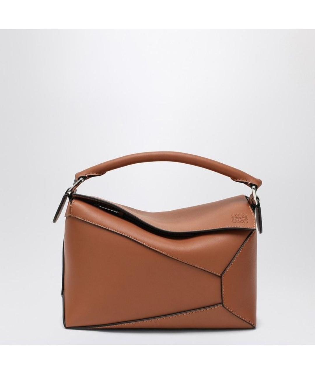 LOEWE Коричневая кожаная сумка через плечо, фото 3