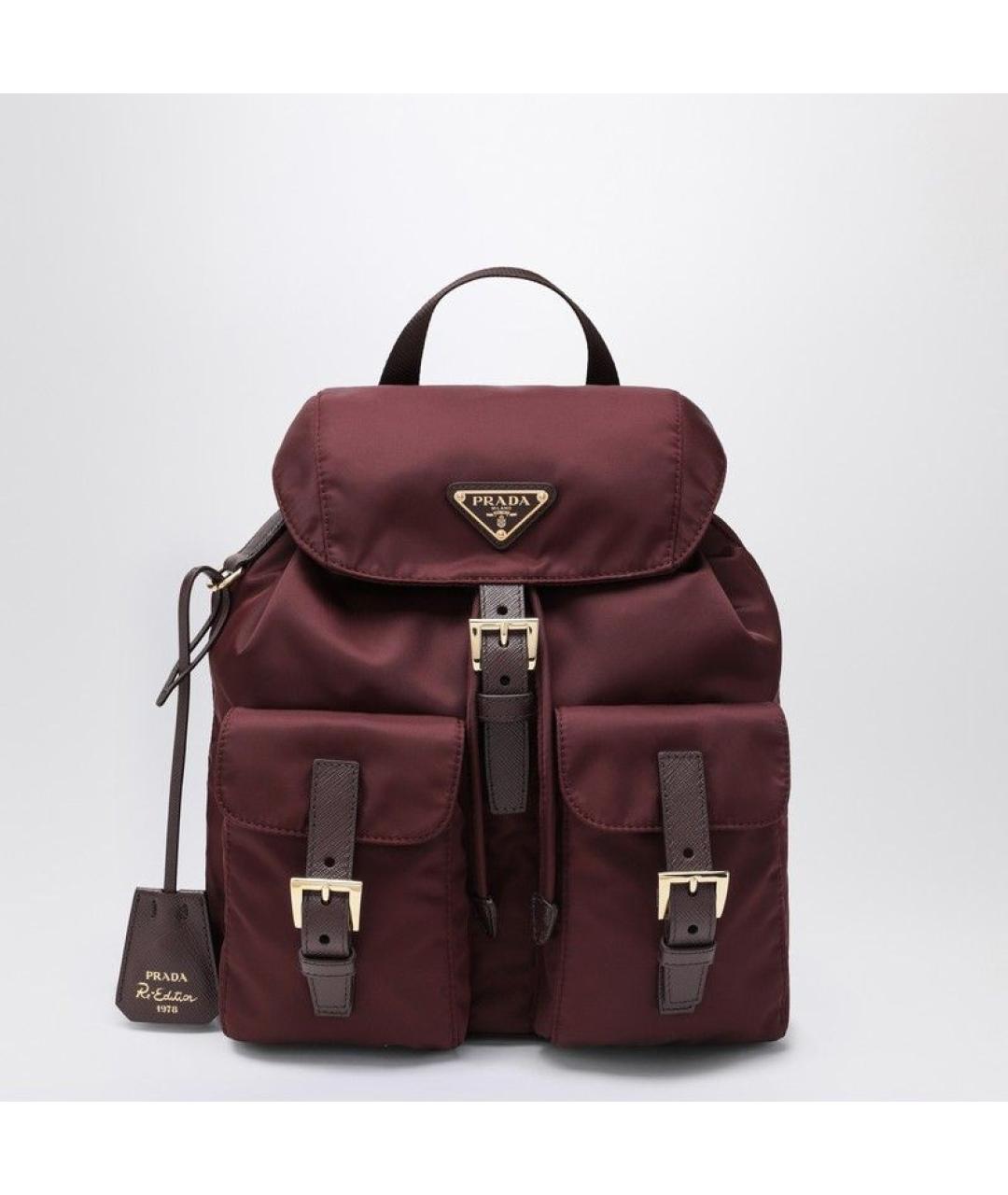 PRADA Бордовый синтетический рюкзак, фото 3
