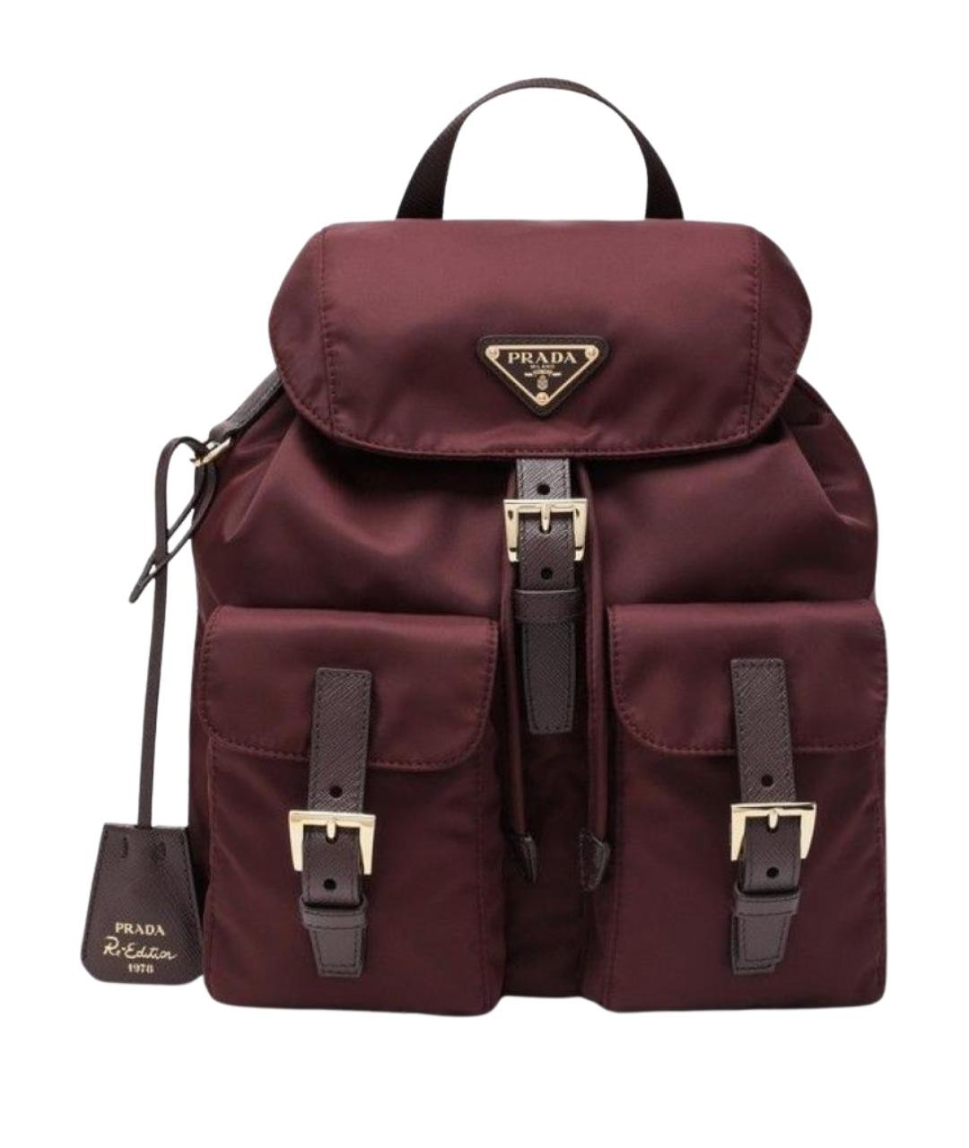 PRADA Бордовый синтетический рюкзак, фото 1