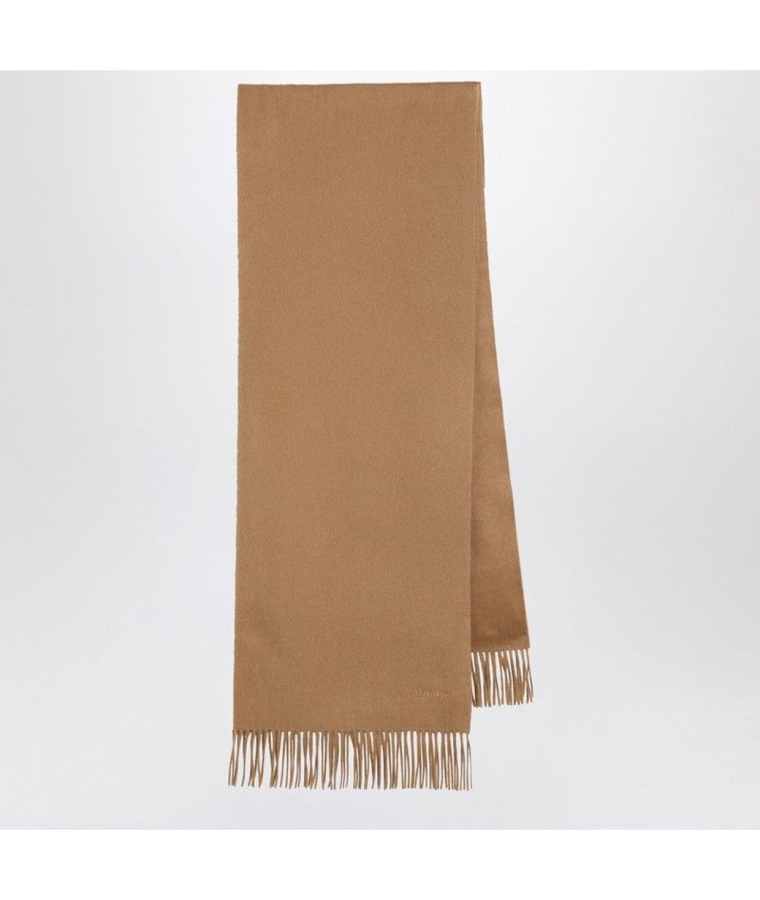 MAX MARA Бежевый кашемировый шарф, фото 3