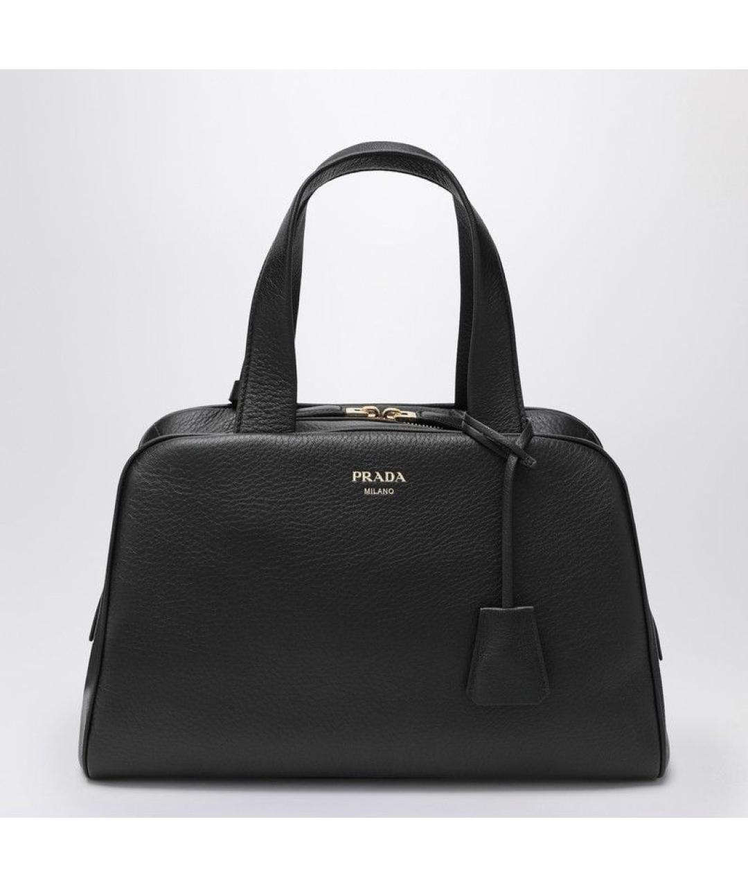 PRADA Черная кожаная сумка тоут, фото 3