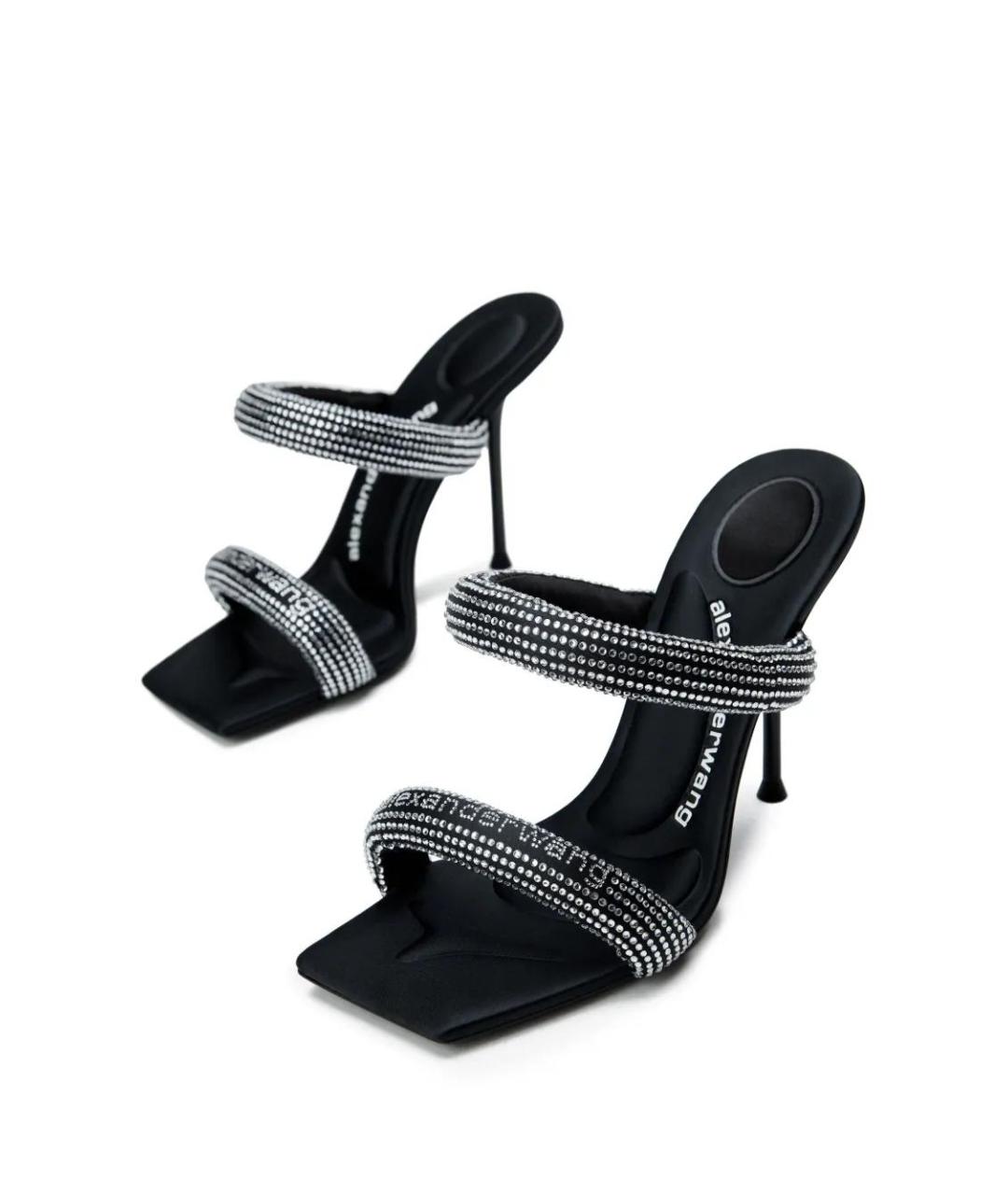 ALEXANDER WANG Черные кожаные мюли, фото 2