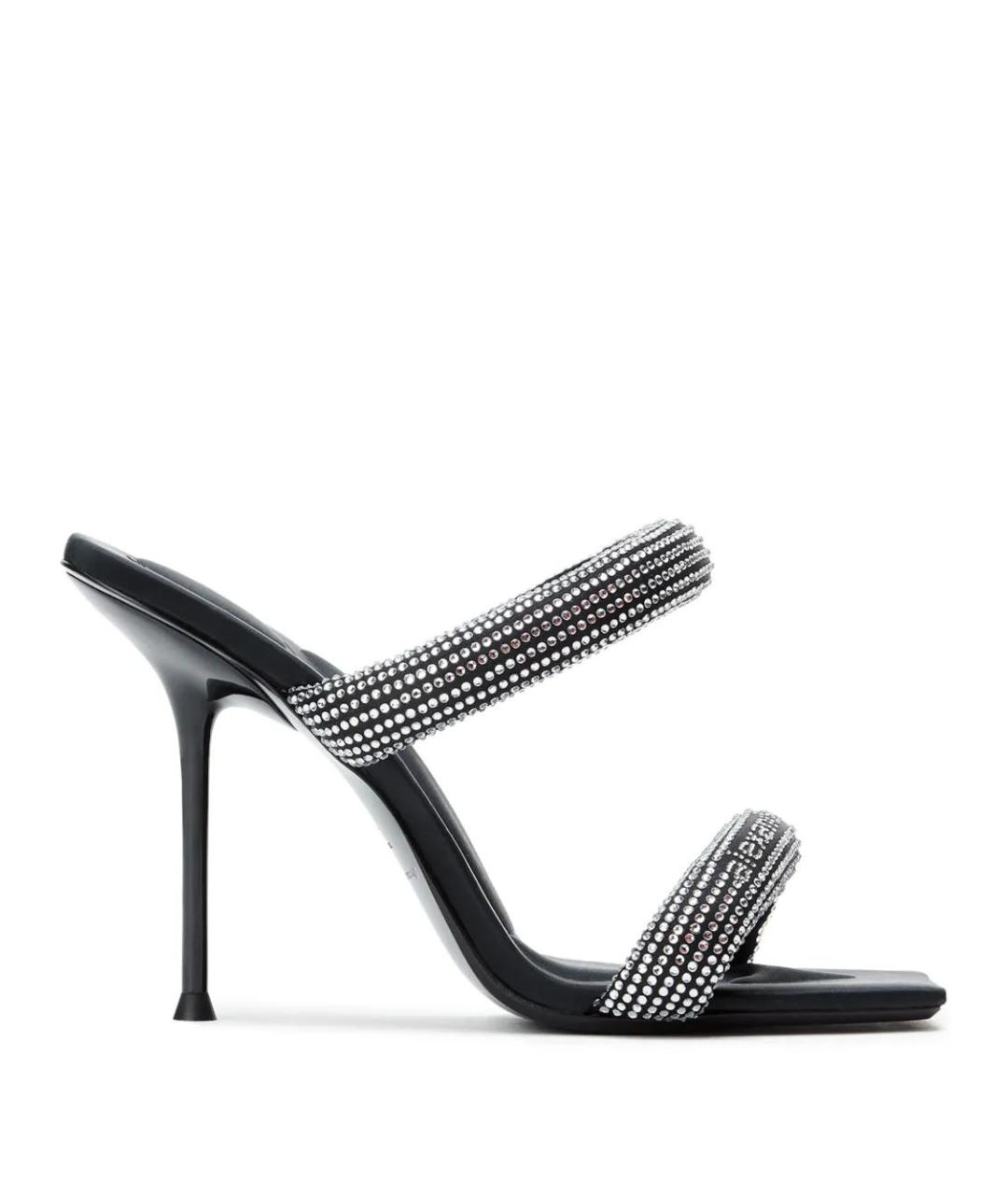 ALEXANDER WANG Черные кожаные мюли, фото 1