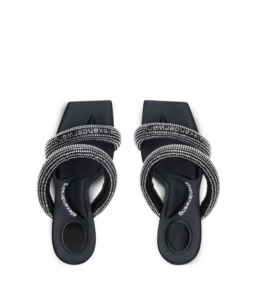 ALEXANDER WANG Черные кожаные мюли, фото 4