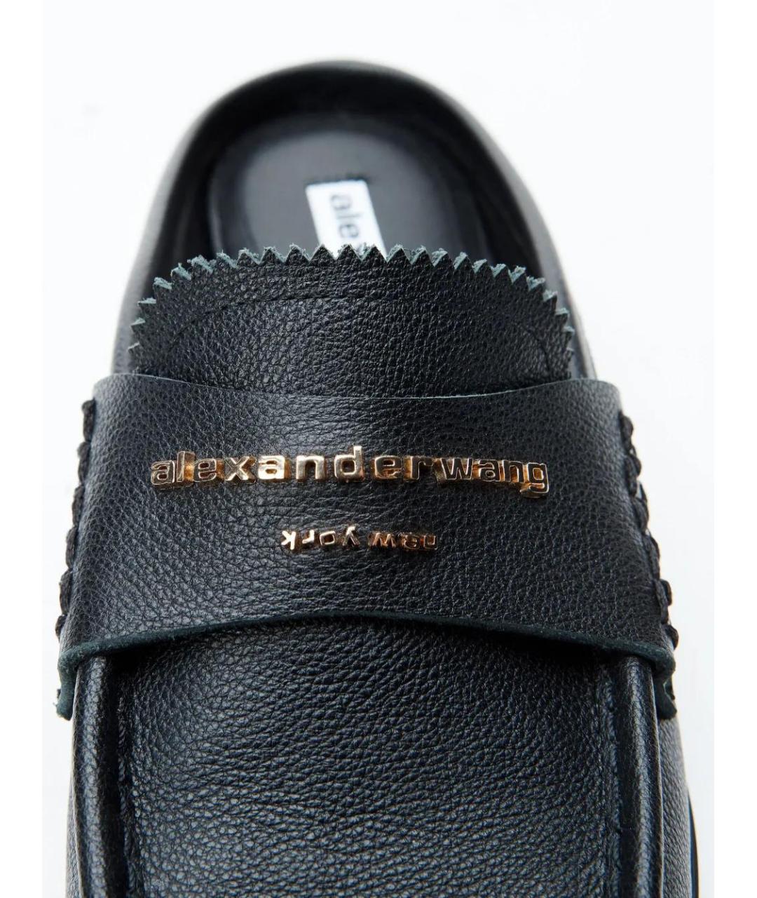 ALEXANDER WANG Черные кожаные лоферы, фото 5