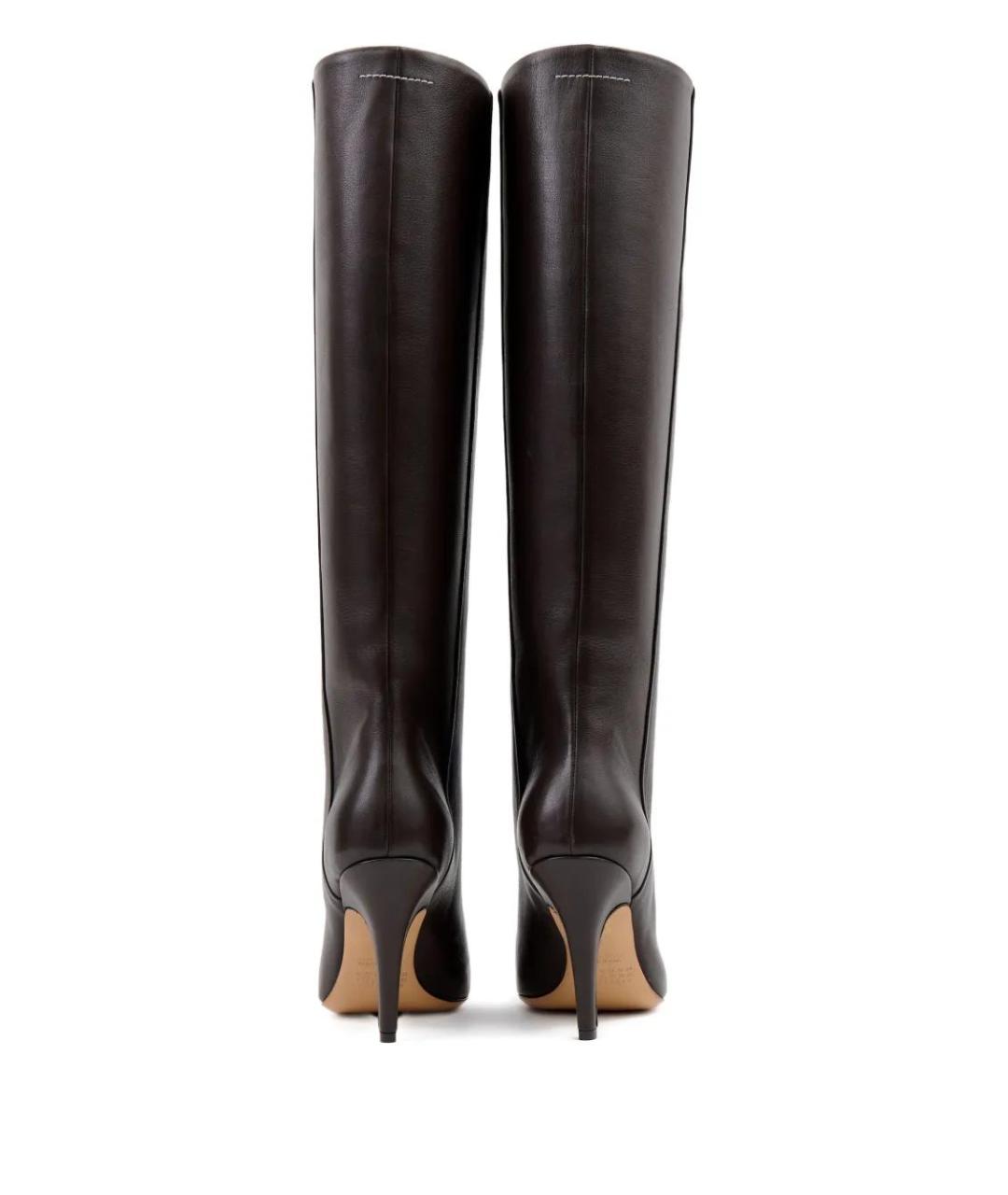 MM6 MAISON MARGIELA Коричневые кожаные сапоги, фото 4