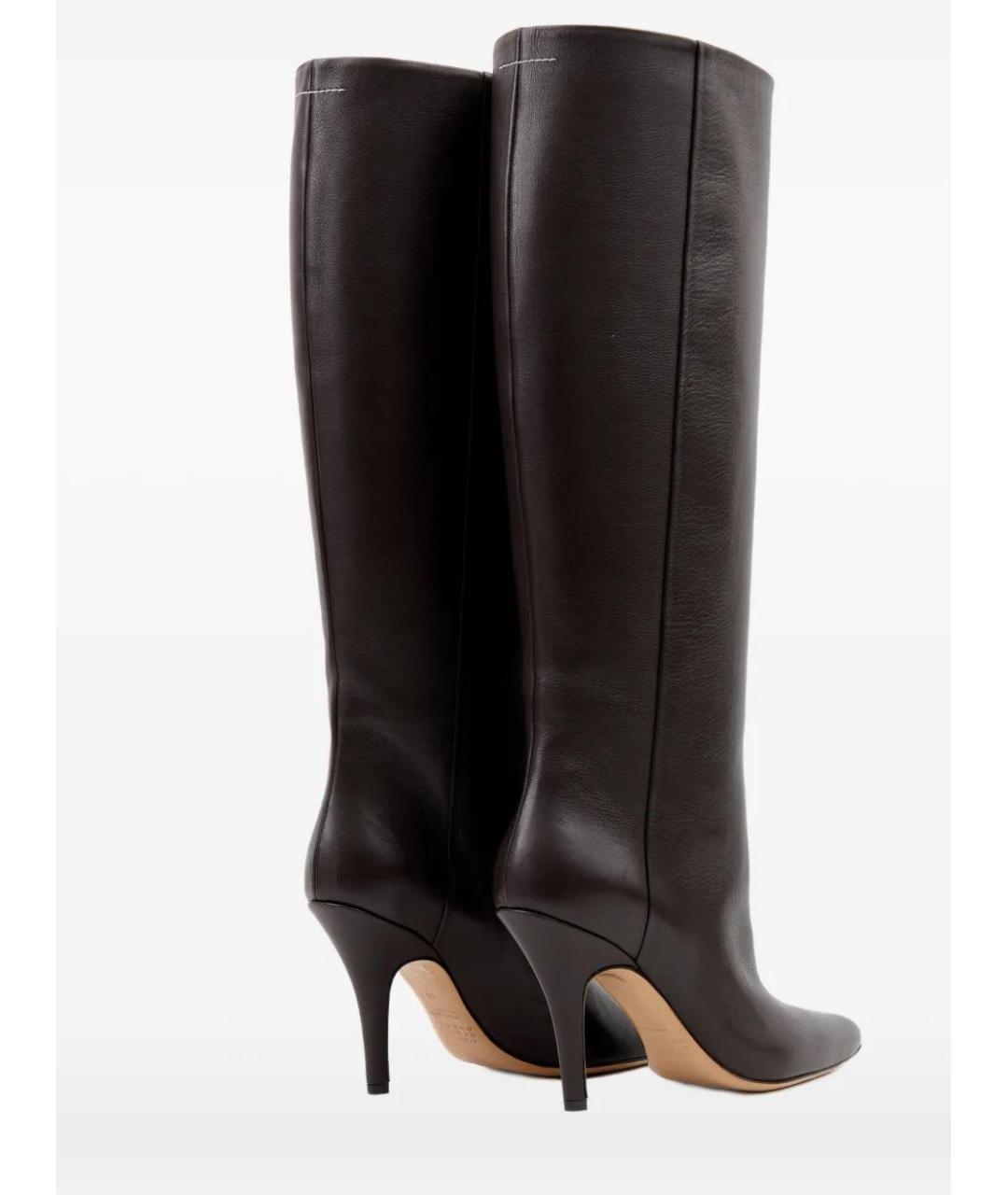 MM6 MAISON MARGIELA Коричневые кожаные сапоги, фото 3