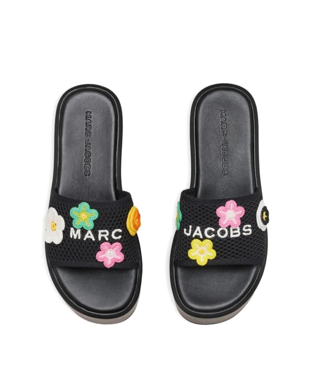 MARC JACOBS Черные синтетические шлепанцы, фото 5