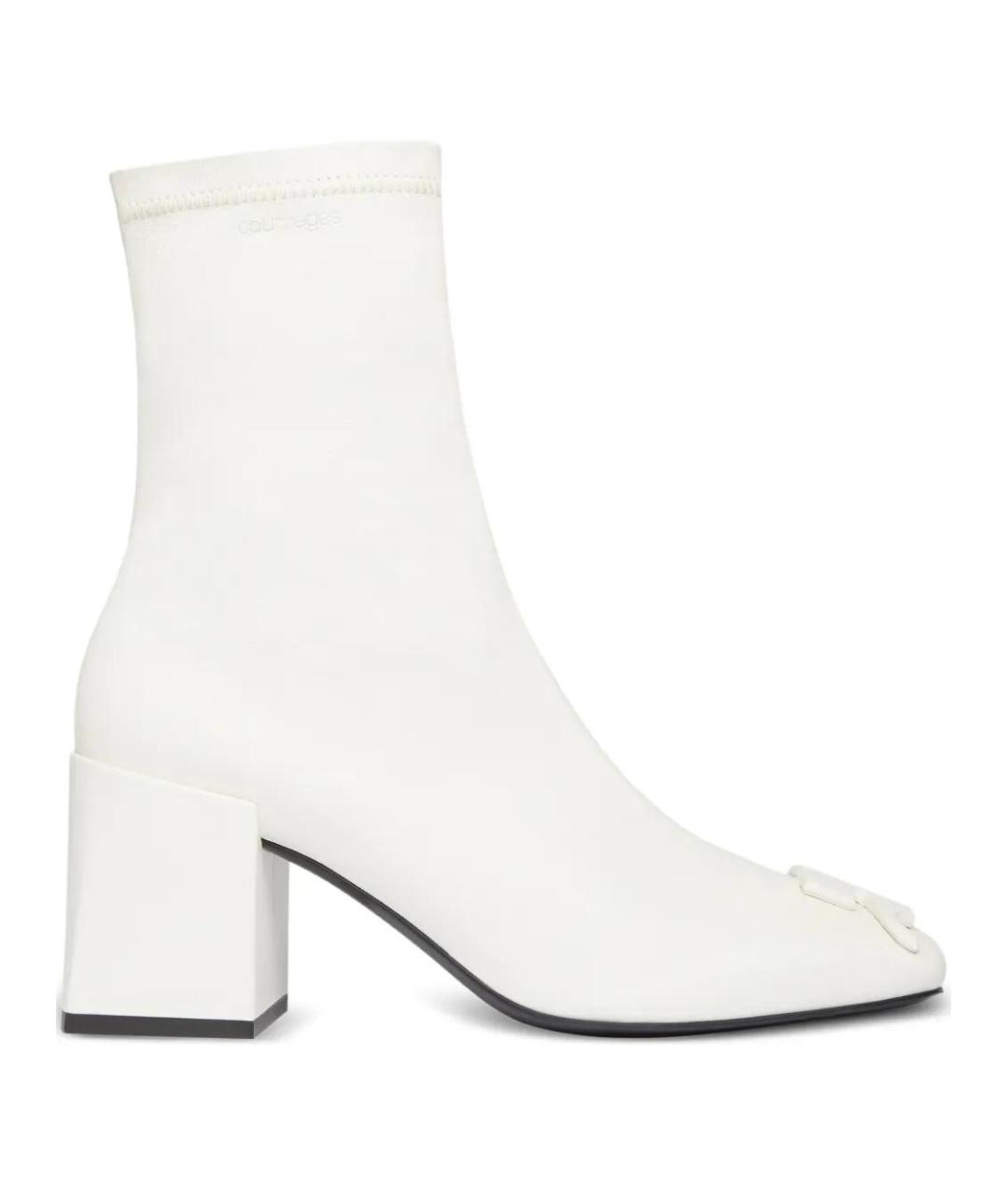 COURREGES Белые кожаные ботильоны, фото 1