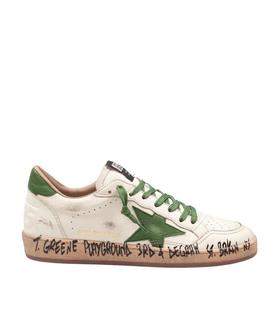 GOLDEN GOOSE DELUXE BRAND Бежевые кожаные низкие кроссовки / кеды, фото 1