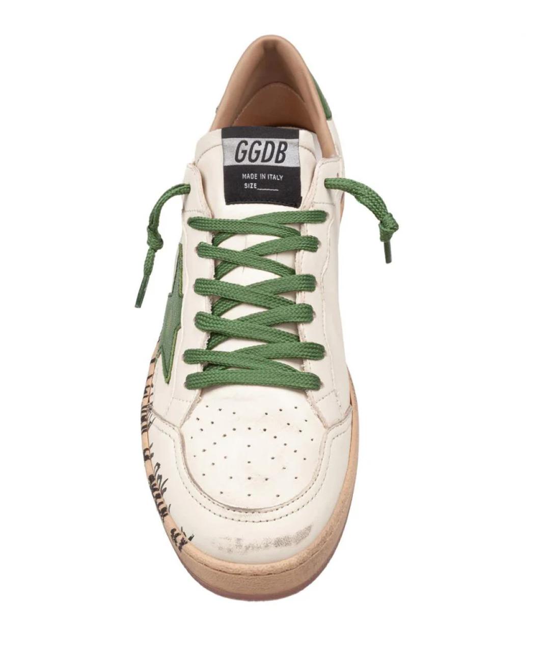 GOLDEN GOOSE DELUXE BRAND Бежевые кожаные низкие кроссовки / кеды, фото 6