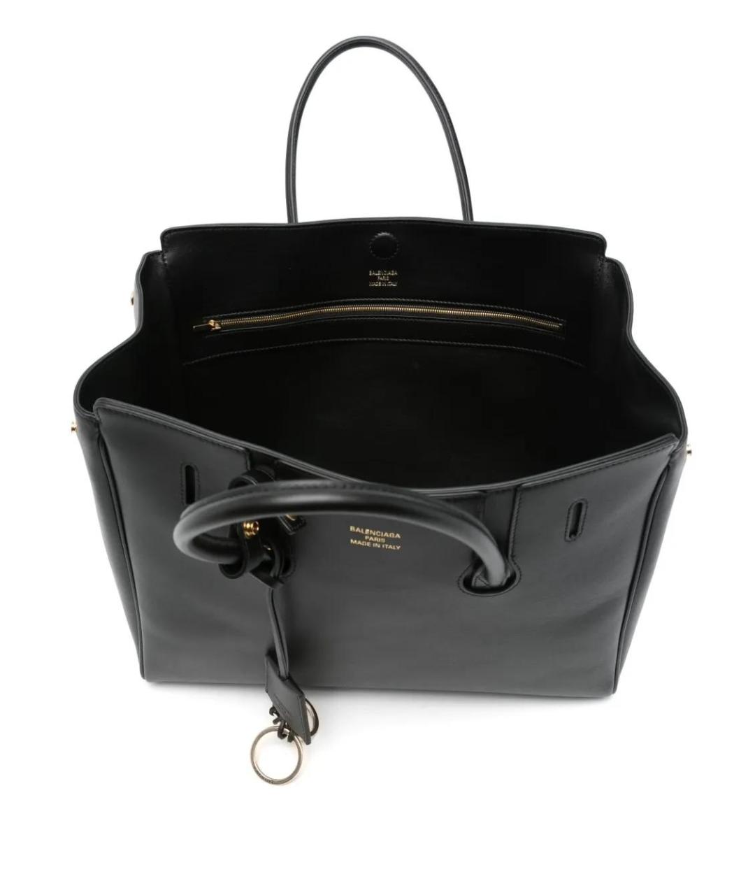 BALENCIAGA Черная кожаная сумка тоут, фото 5