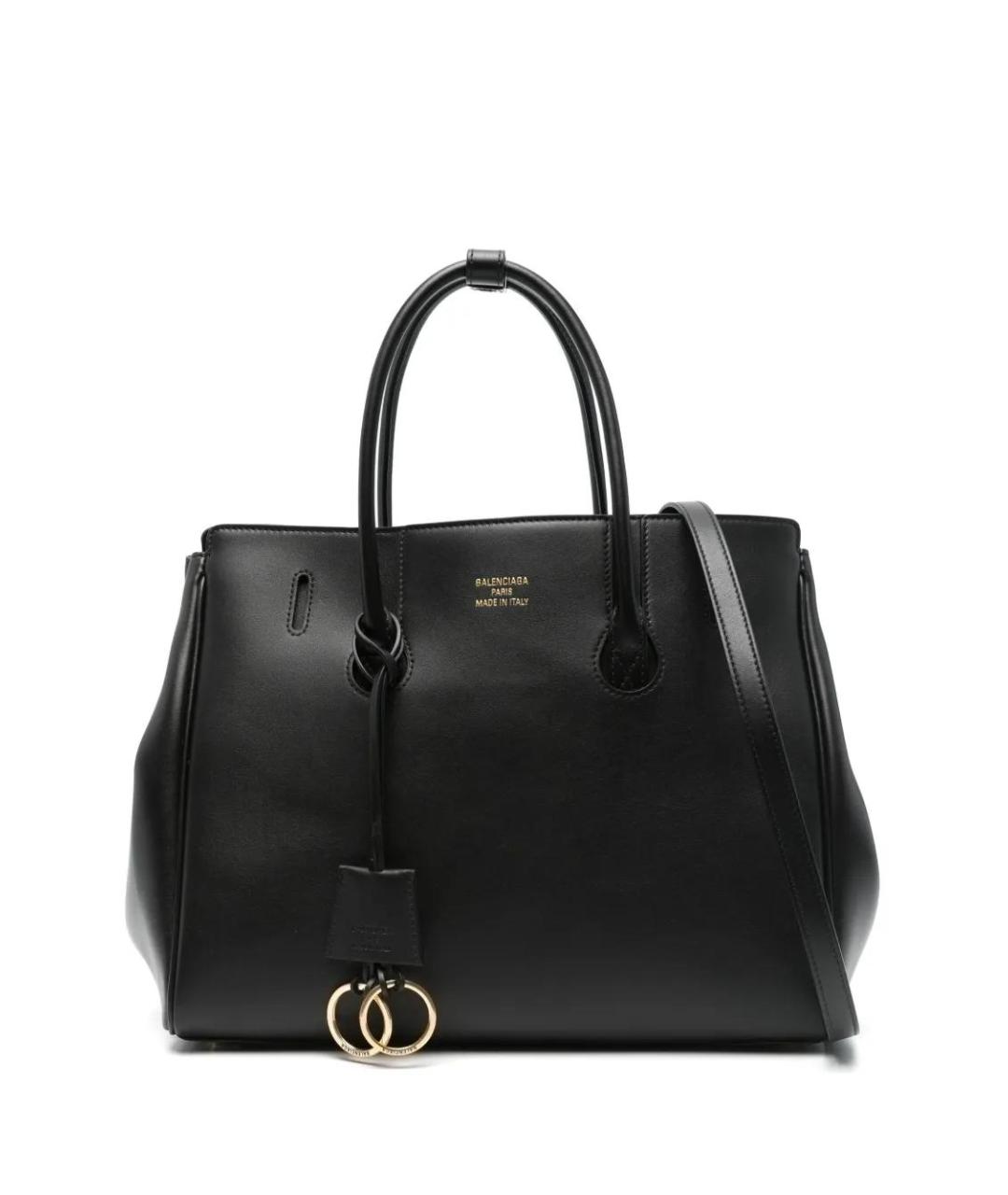 BALENCIAGA Черная кожаная сумка тоут, фото 1