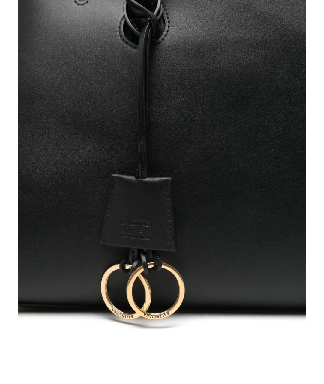 BALENCIAGA Черная кожаная сумка тоут, фото 4