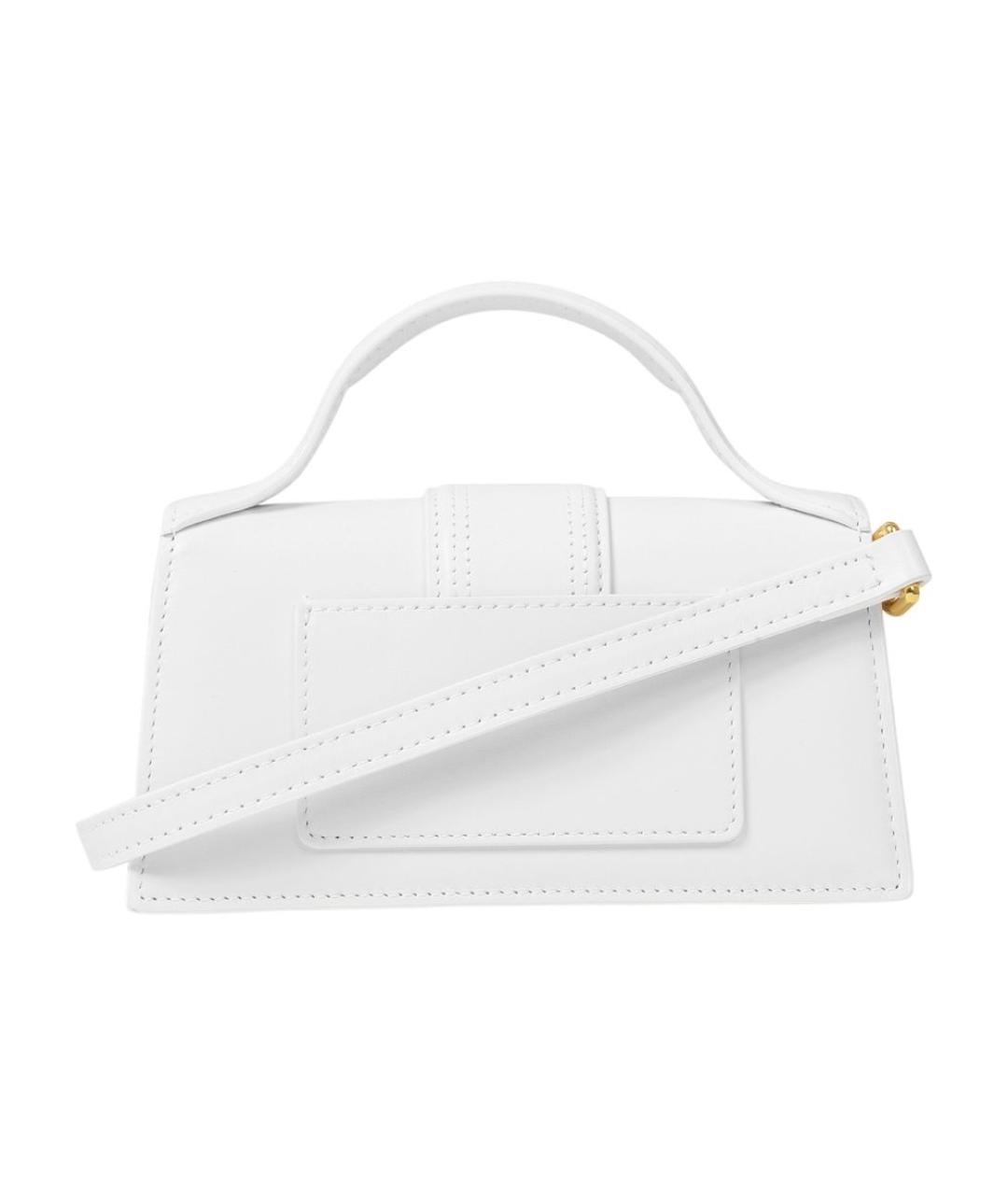 JACQUEMUS Белая кожаная сумка через плечо, фото 3