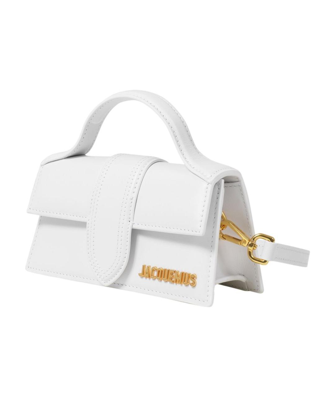 JACQUEMUS Белая кожаная сумка через плечо, фото 2