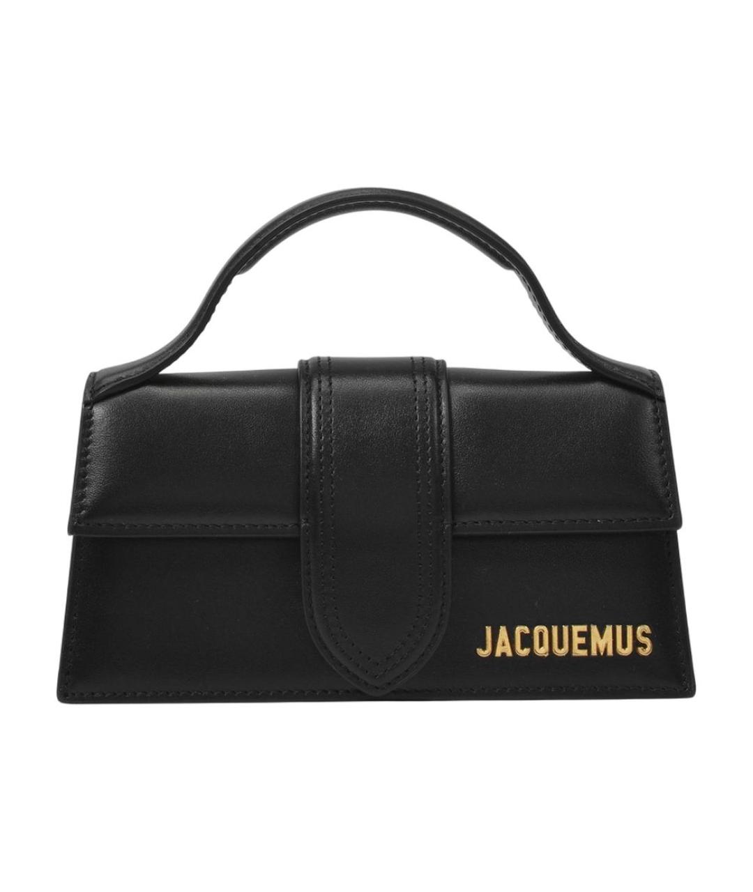 JACQUEMUS Черная кожаная сумка через плечо, фото 1