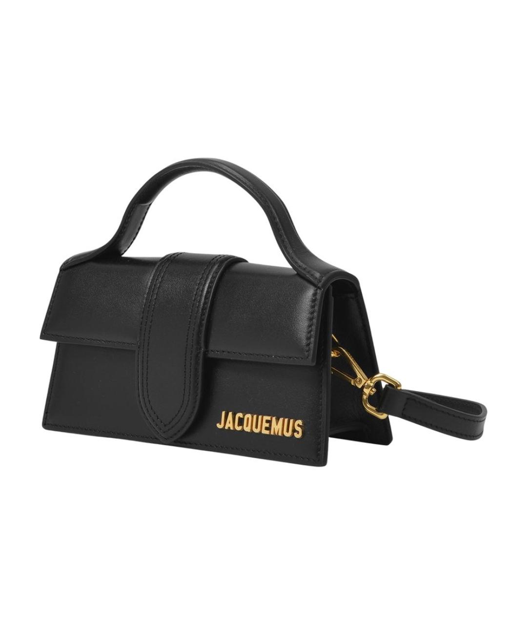 JACQUEMUS Черная кожаная сумка через плечо, фото 2