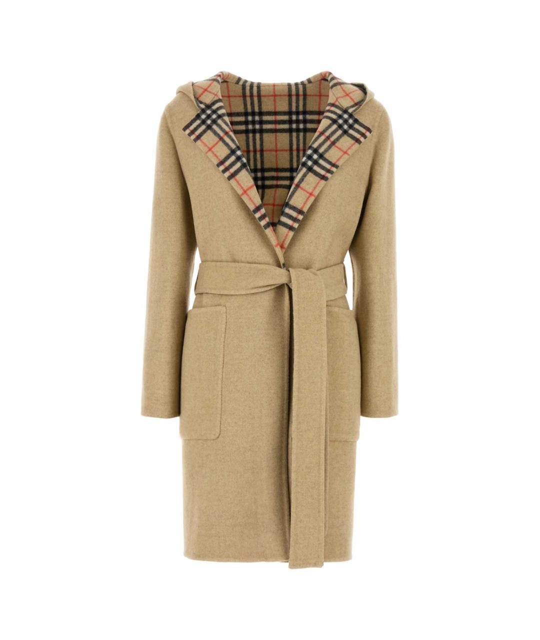 BURBERRY Бежевое шерстяное пальто, фото 1