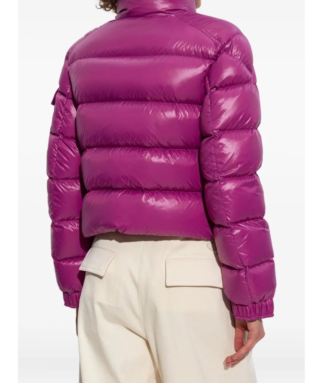 MONCLER Фуксия полиэстеровый пуховик, фото 4