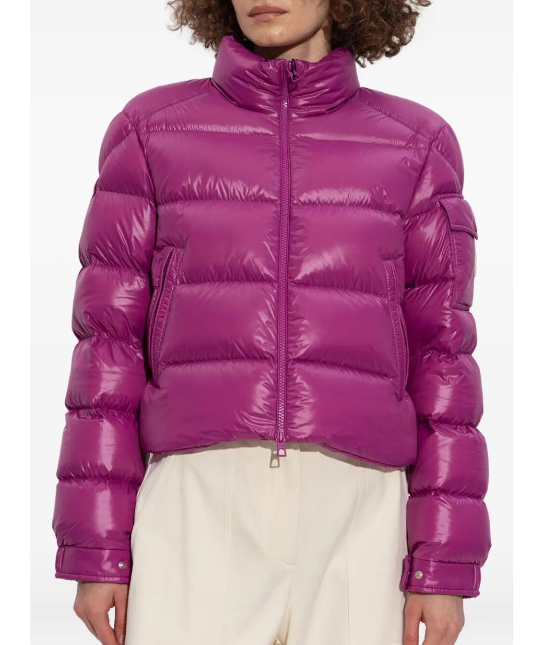 MONCLER Фуксия полиэстеровый пуховик, фото 3