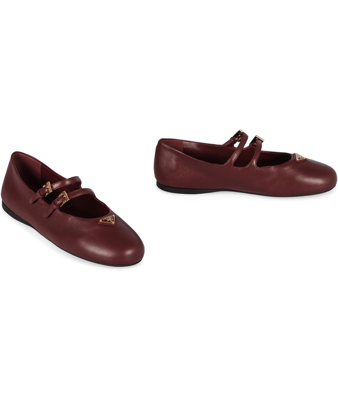 PRADA Коричневые кожаные балетки, фото 3