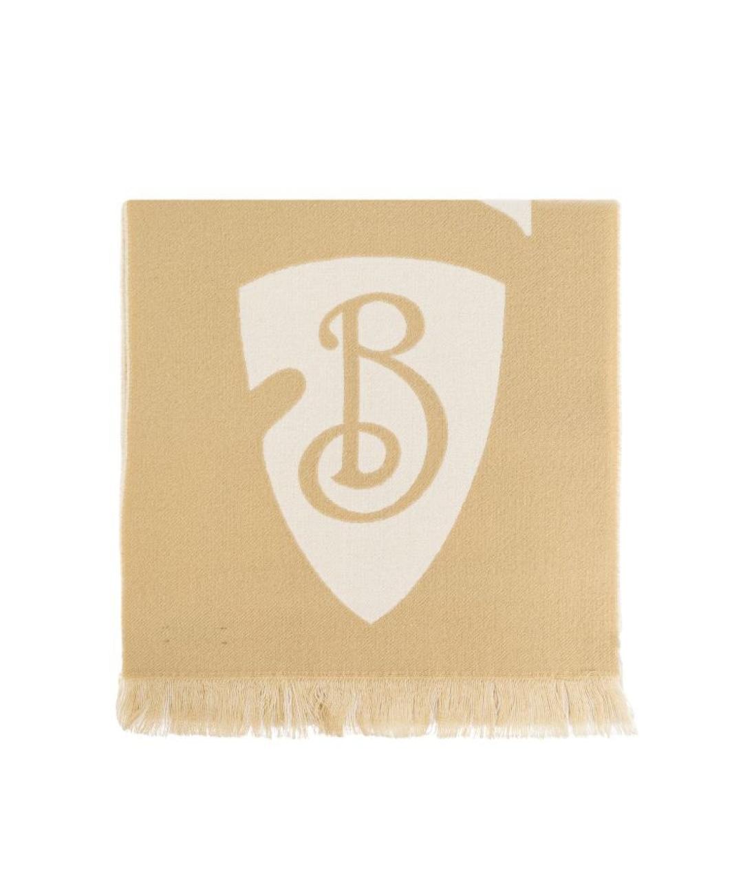 BURBERRY Бежевый шерстяной шарф, фото 1