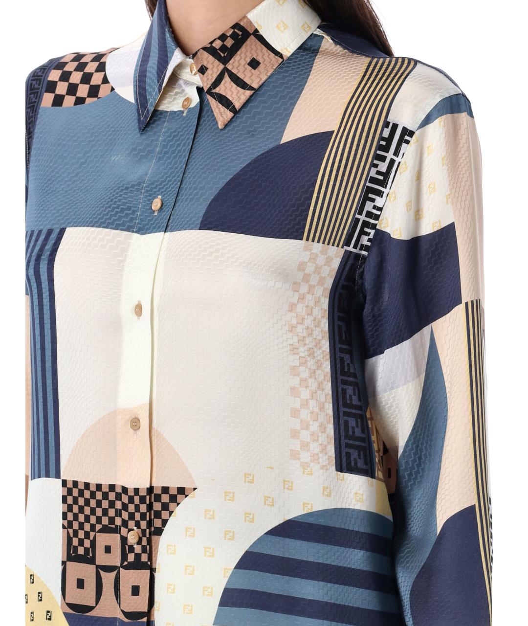 FENDI Мульти шелковая рубашка, фото 3