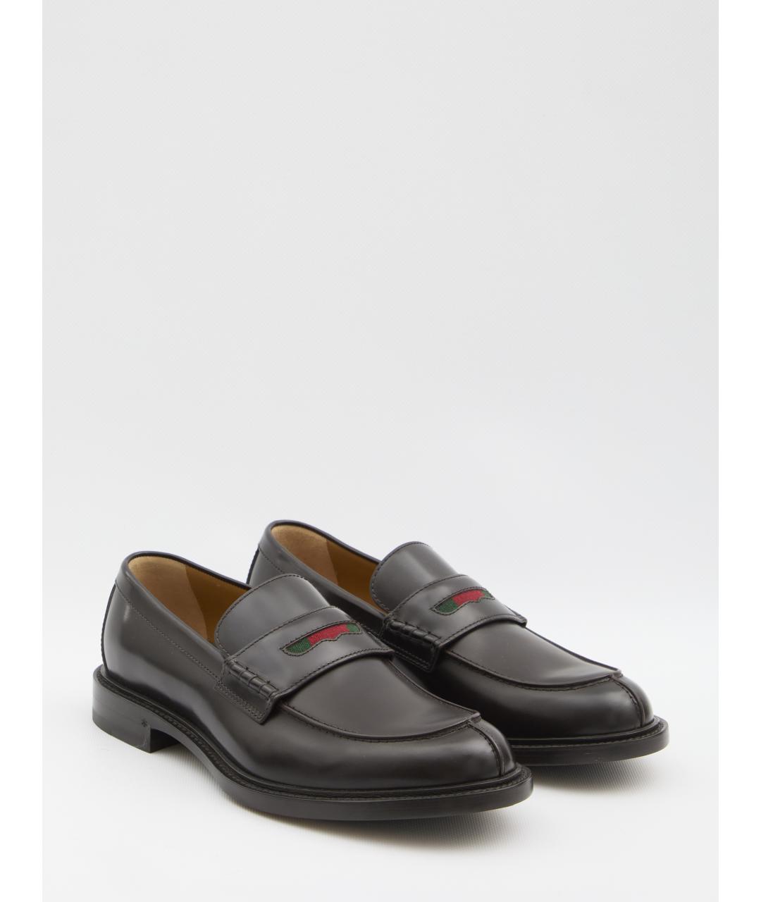 GUCCI Черные кожаные лоферы, фото 2