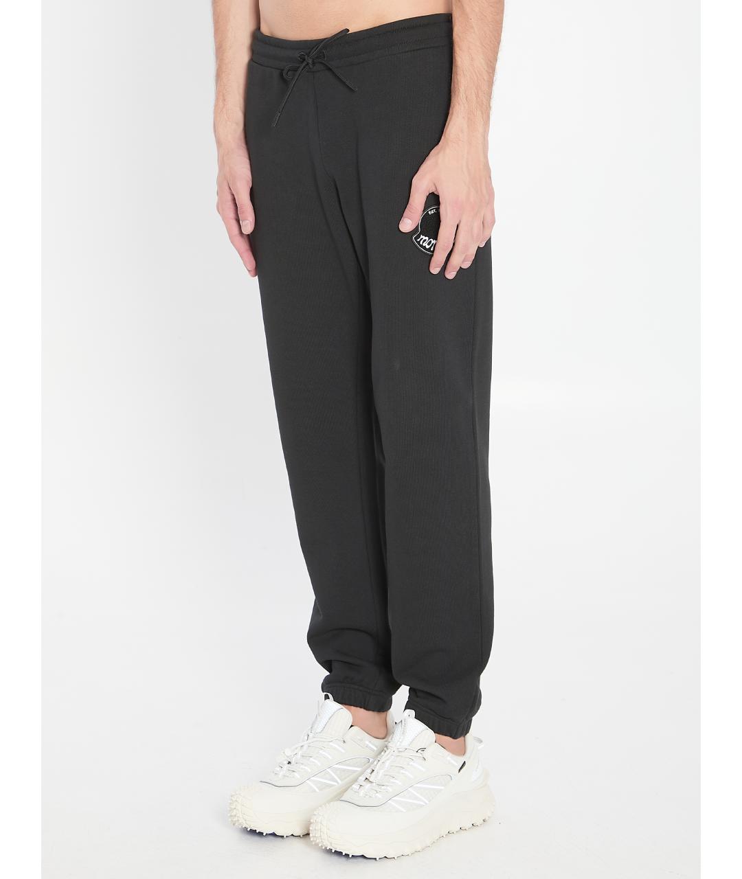 MONCLER Черные хлопковые повседневные брюки, фото 2