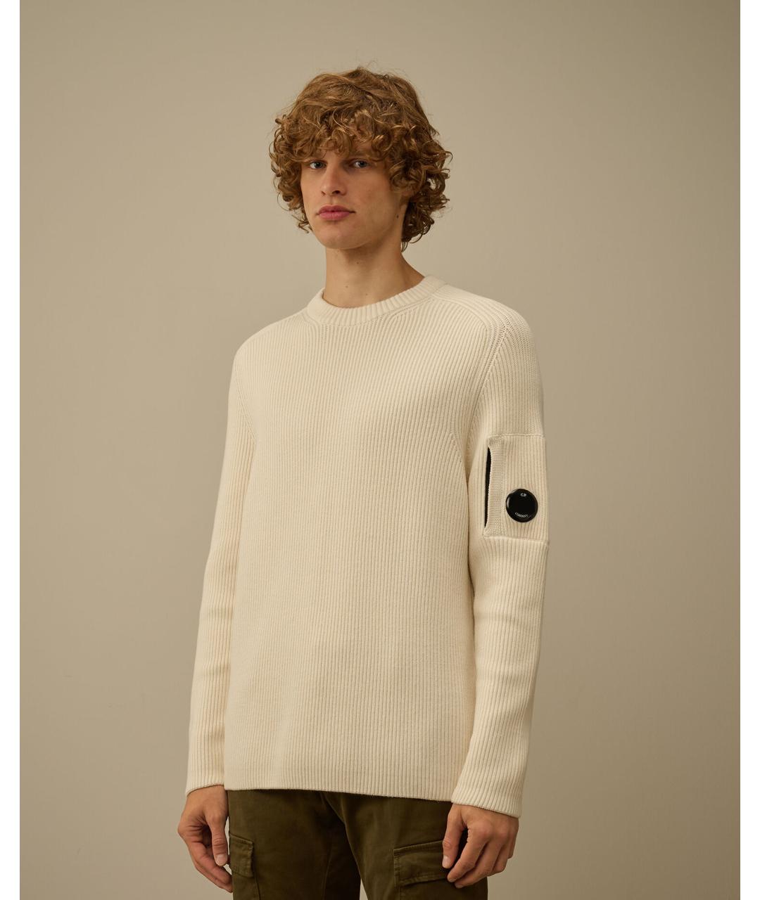 CP COMPANY Белый хлопковый джемпер / свитер, фото 2