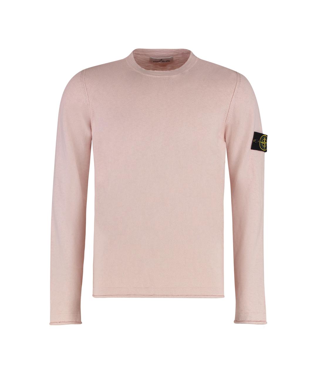 STONE ISLAND Розовый хлопковый джемпер / свитер, фото 1