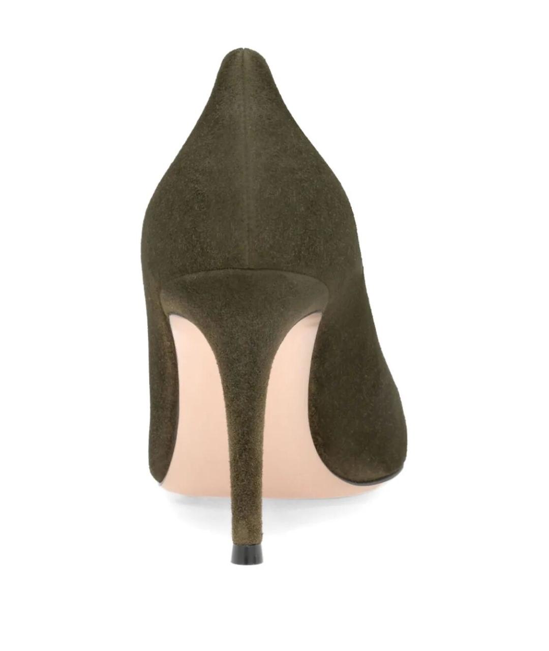 GIANVITO ROSSI Зеленые замшевые туфли, фото 4