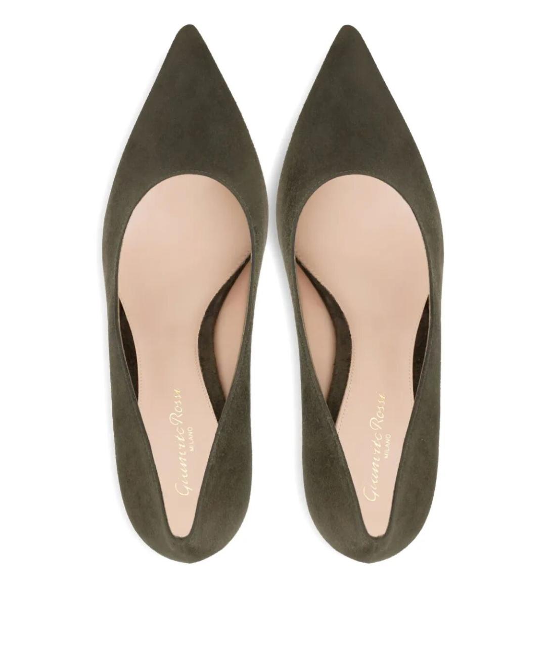 GIANVITO ROSSI Зеленые замшевые туфли, фото 3