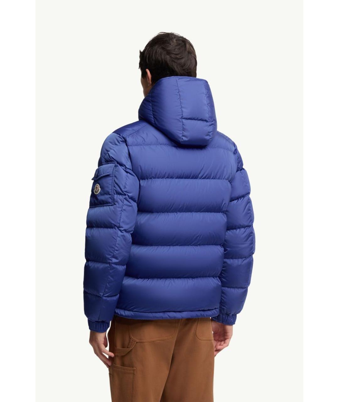 MONCLER Синий полиамидовый пуховик, фото 4