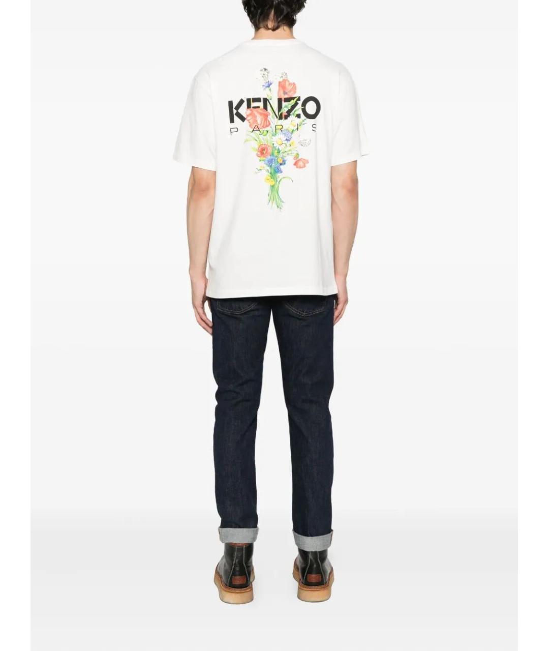 KENZO Белая хлопковая футболка, фото 3
