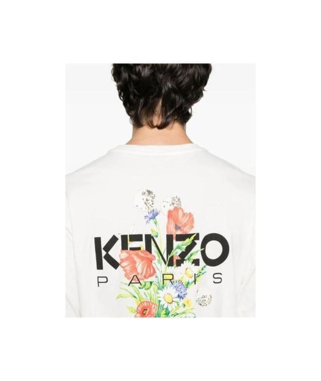 KENZO Белая хлопковая футболка, фото 2