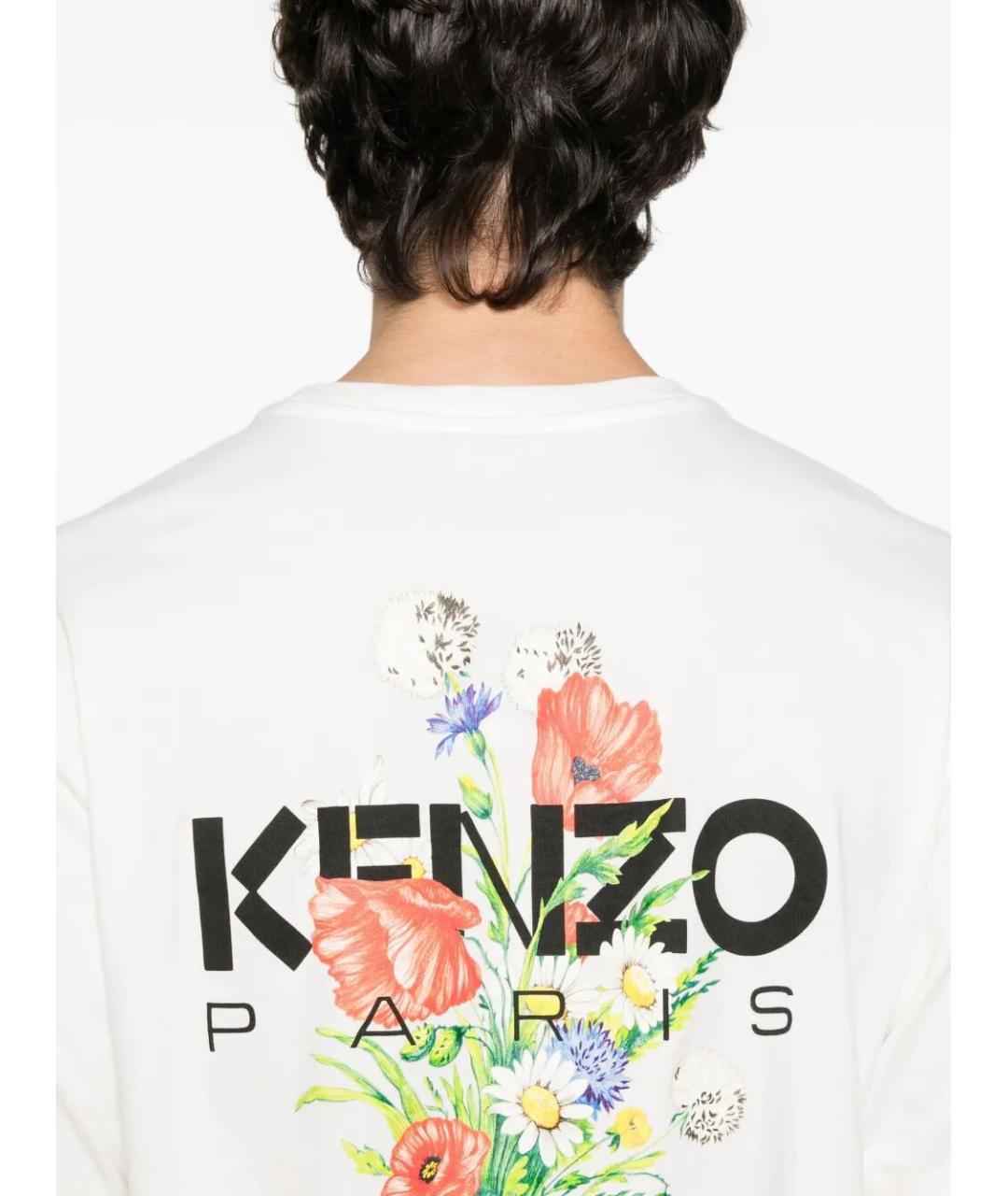 KENZO Белая хлопковая футболка, фото 4