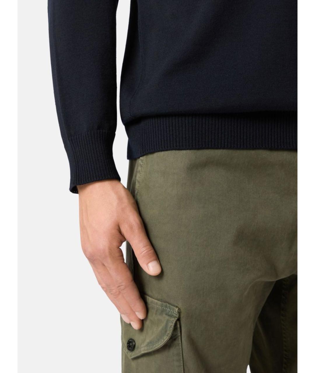 STONE ISLAND Темно-синяя шерстяная водолазка, фото 3