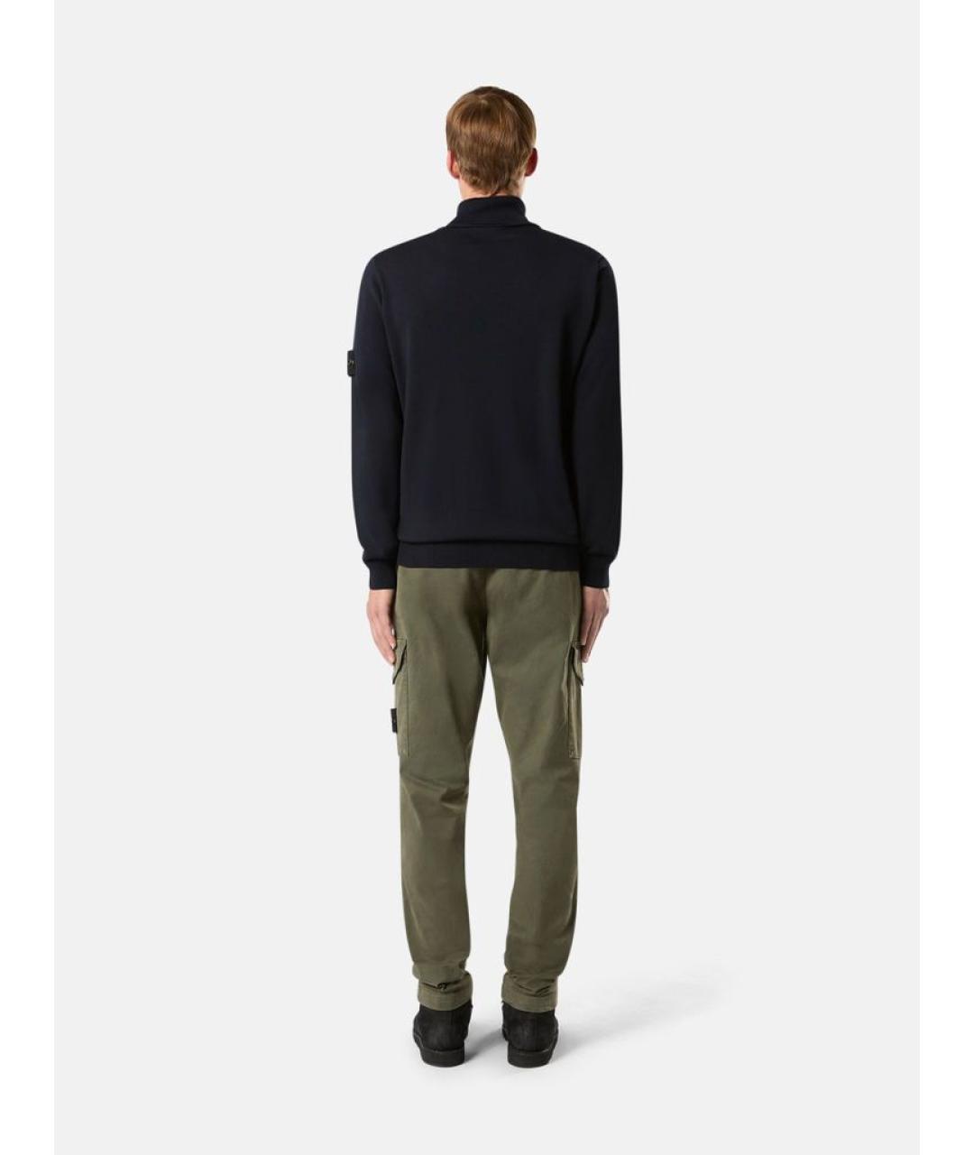 STONE ISLAND Темно-синяя шерстяная водолазка, фото 4