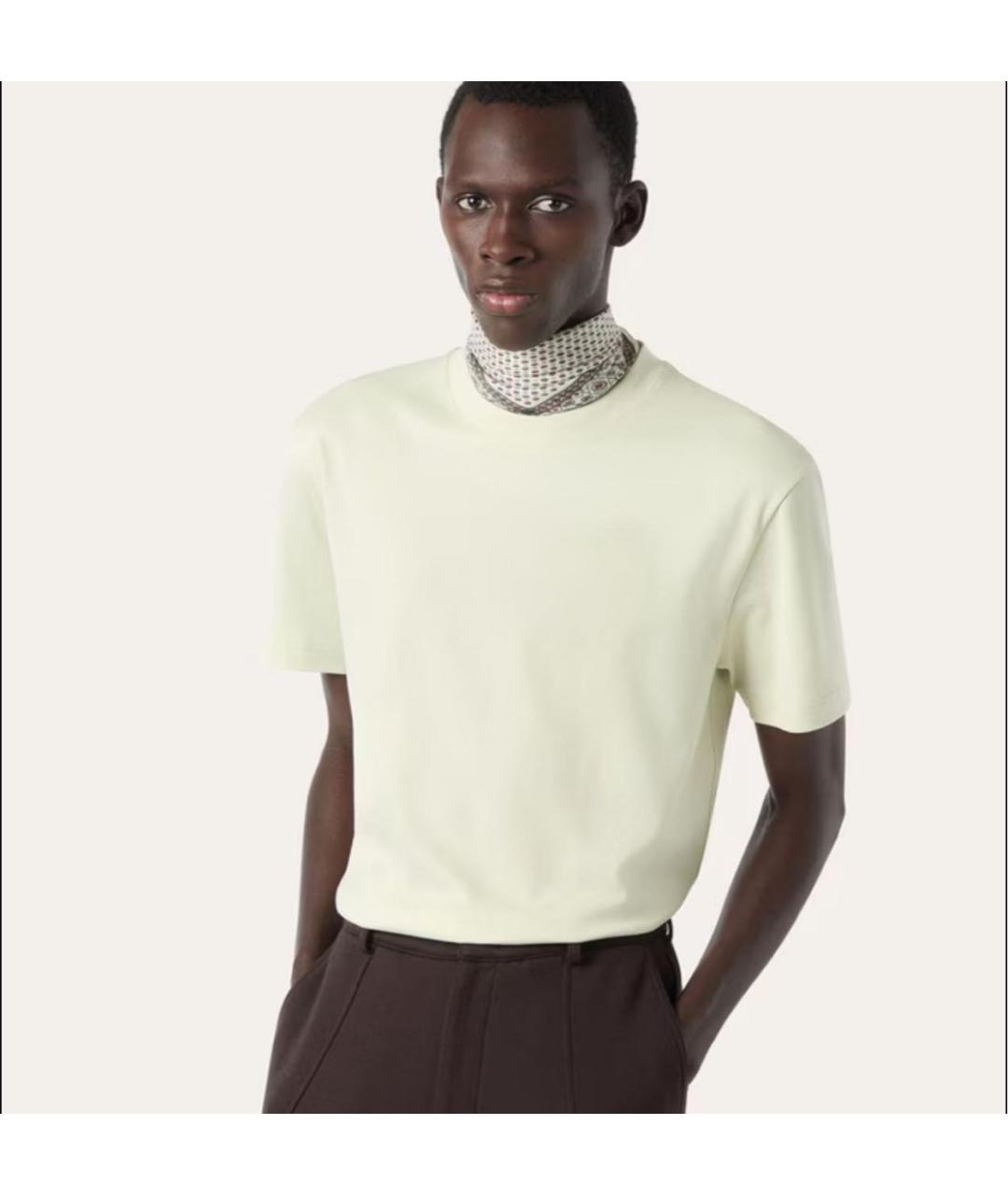 LORO PIANA Салатовая хлопковая футболка, фото 2