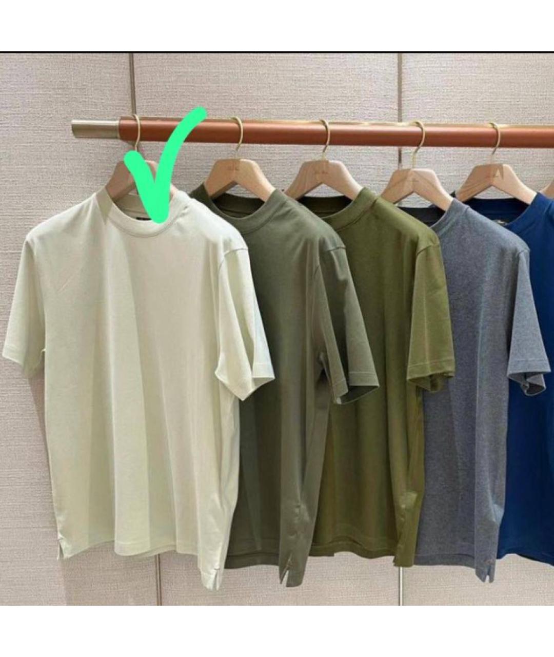LORO PIANA Салатовая хлопковая футболка, фото 5
