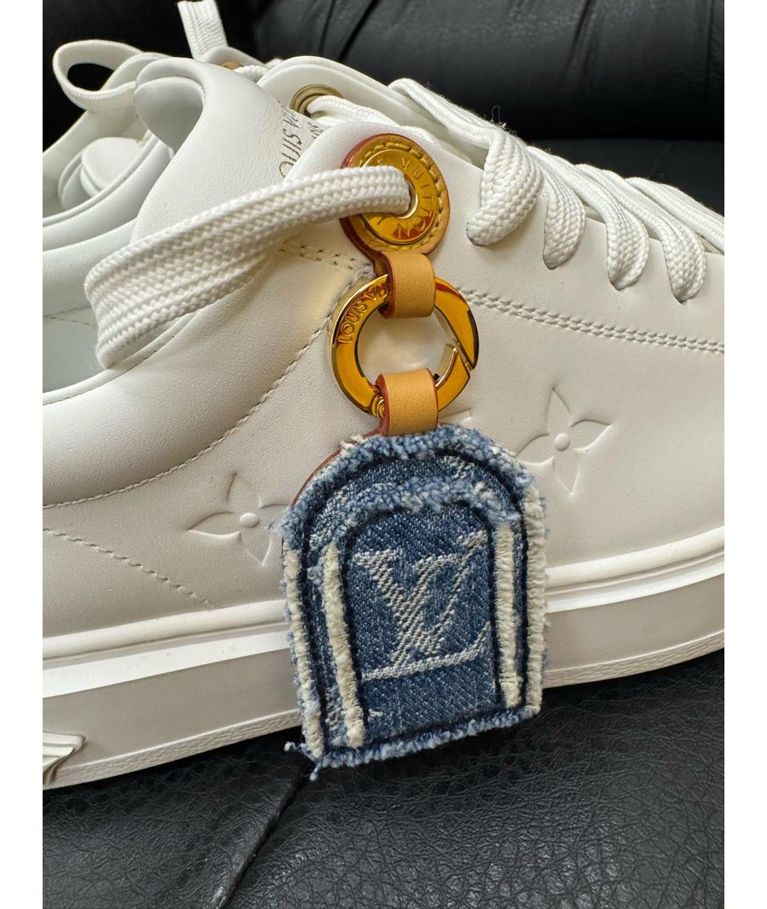 LOUIS VUITTON Белые кожаные кеды, фото 5