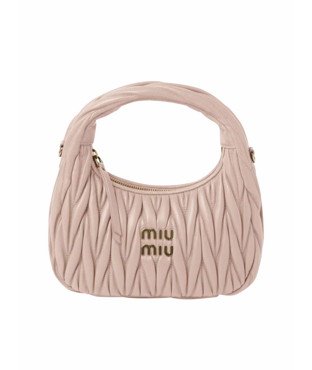 MIU MIU Розовая кожаная сумка через плечо, фото 1