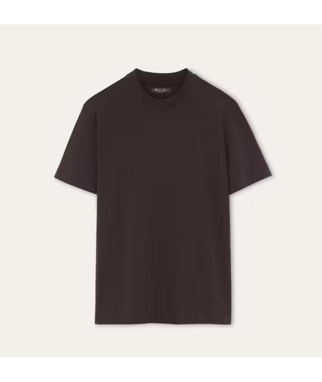 LORO PIANA Коричневая хлопковая футболка, фото 8