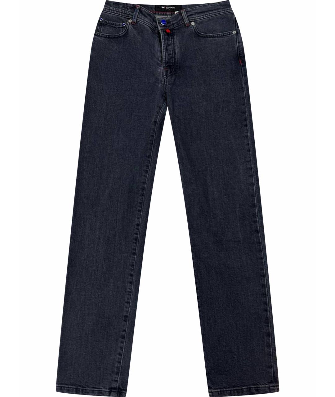 KITON Хлопко-эластановые прямые джинсы, фото 1
