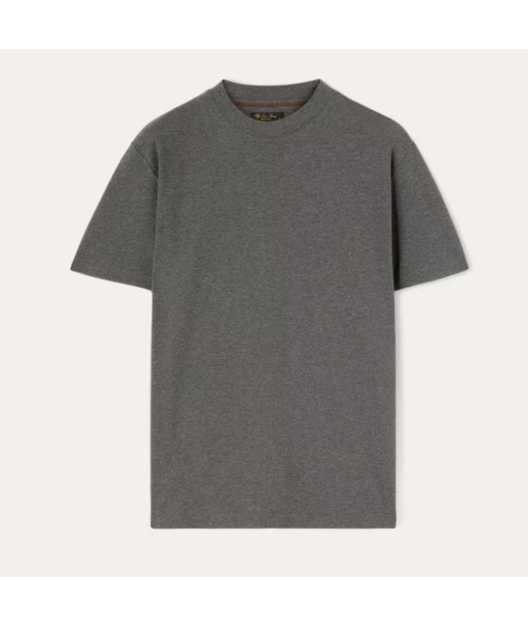 LORO PIANA Серая хлопковая футболка, фото 6