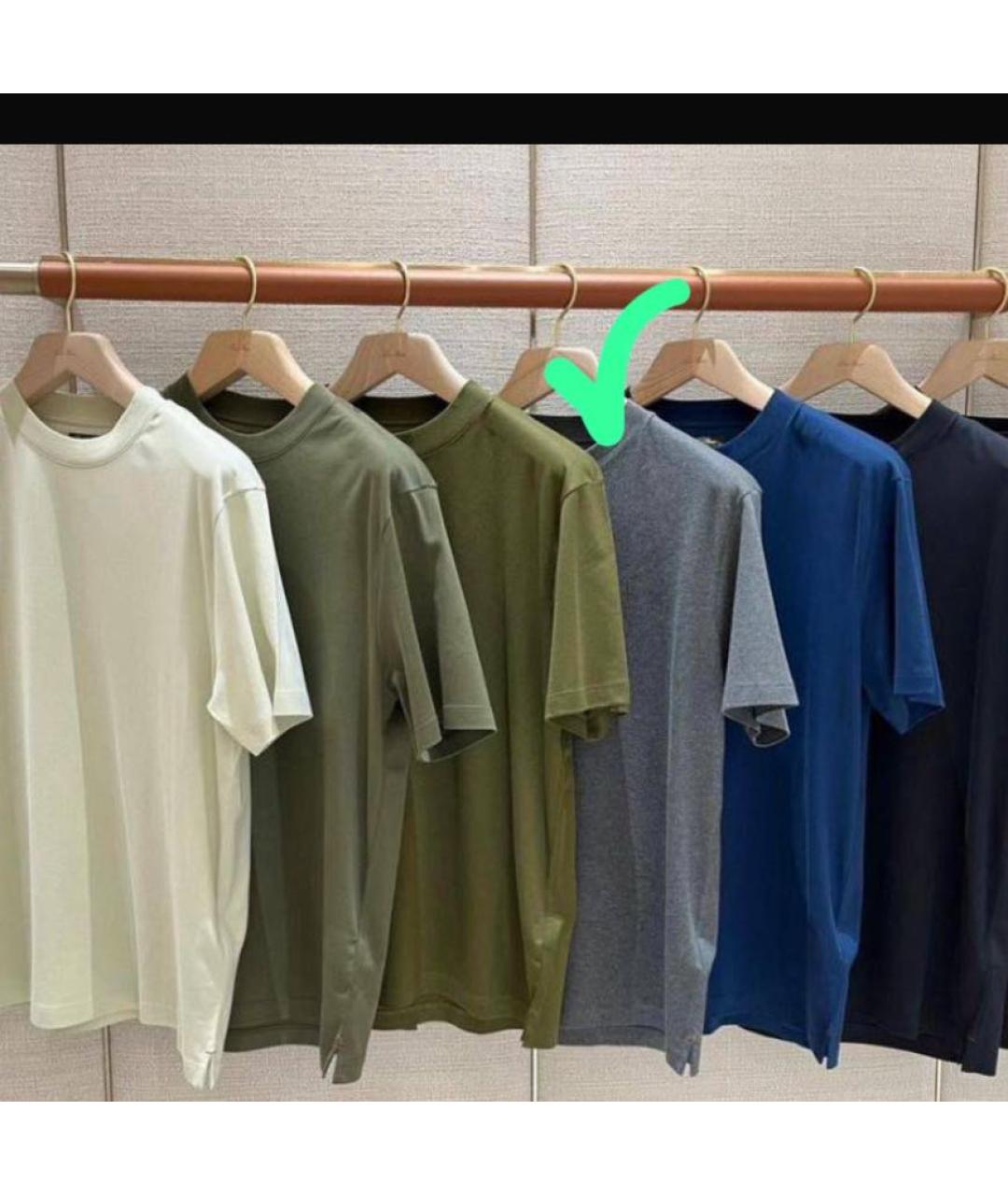 LORO PIANA Серая хлопковая футболка, фото 5